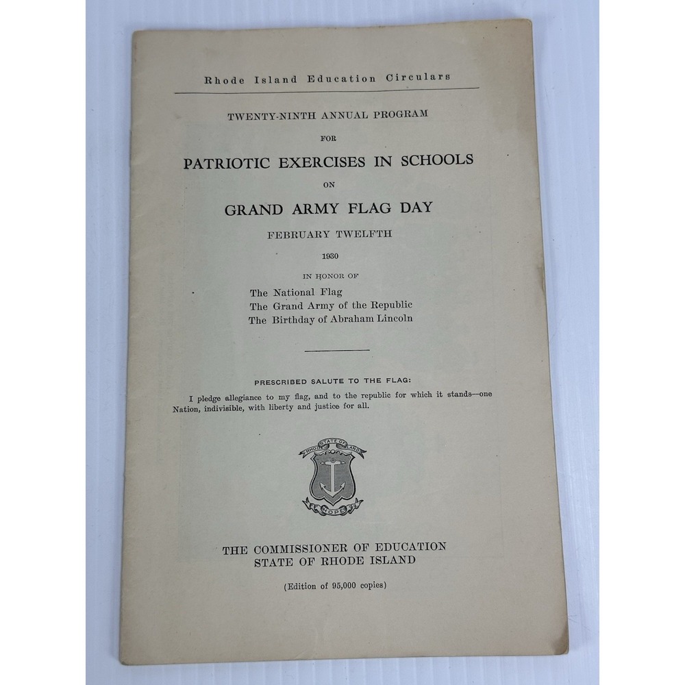 Vintage 1930 Patriotic Exercise In Schools‎ On Grand Army Flag Day United States